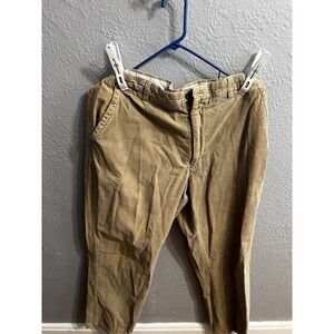Roundtree & Yorker Corduroy Pants 38x30 Tannish Straight Leg Flat Front